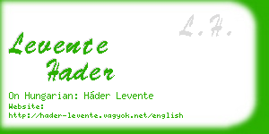 levente hader business card